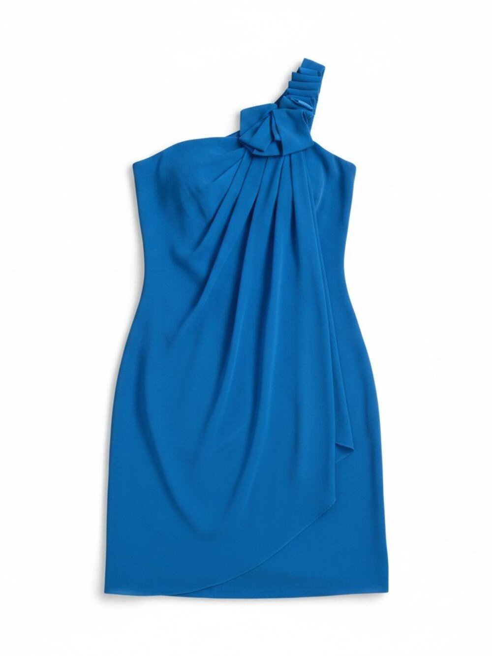 Max & Cleo One Shoulder Cocktail Dress Women’s Size 4 Blue Ruffle Mini - Picture 11 of 14